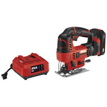 Skil JS820302 Orbital Jig Saw, Battery Included, 20 V, 2 Ah, 7/8 in L Stroke