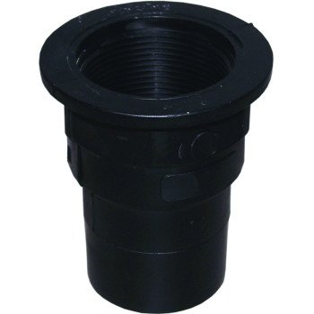 Canplas 103217BC Swivel Tray Plug Pipe Adapter, 1-1/2 in, Hub x FNPT, ABS, Black, SCH 40 Schedule