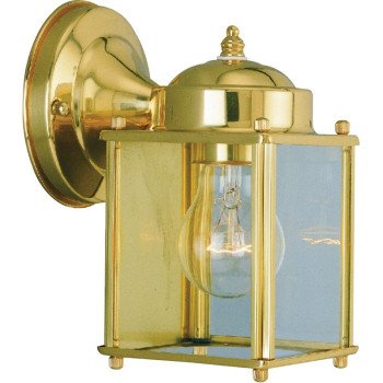 Boston Harbor 4000NH-2-3L Outdoor Wall Lantern, 120 V, 60 W, Steel Fixture, Polished Brass Fixture