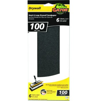 Gator 7157 Sandpaper, 10-1/2 in L, 4-1/2 in W, 100 Grit, Medium, Silicone Carbide Abrasive