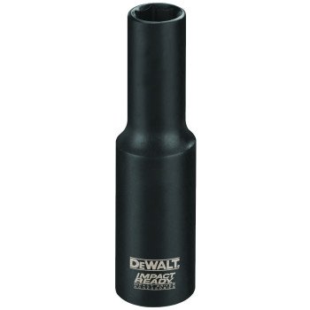 DEWALT IMPACT READY DW22952 Impact Socket, 1-1/16 in Socket, 1/2 in Drive, Square Drive, 6-Point, Steel, Black Oxide