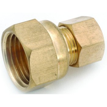 Anderson Metals 750066-0812 Tubing Coupling, 1/2 x 3/4 in, Compression x FIP, Brass