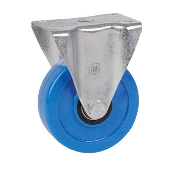 Dh Casters C-LM4P1PUR Rigid Caster, 4 in Dia Wheel, 1-1/4 in W Wheel, Polyurethane Wheel, Blue, 275 lb