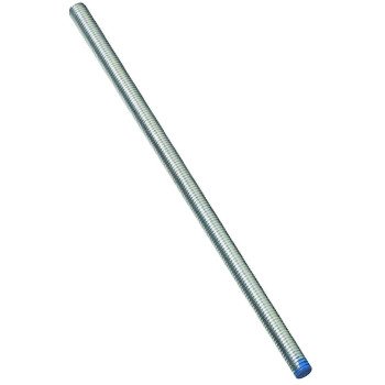 Stanley Hardware N179-457 Threaded Rod, 1/2-13 Thread, 24 in L, A Grade, Steel, Zinc, UNC Thread