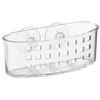 iDESIGN 38900 Sponge and Scrubber Holder, 2-1/2 in L, 6-1/2 in W, 2-1/2 in H, Plastic, Clear