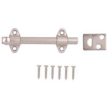 ProSource 23260-SC-PS Surface Bolt, 0.7 in Bolt Head, 4 in L Bolt, Satin Chrome