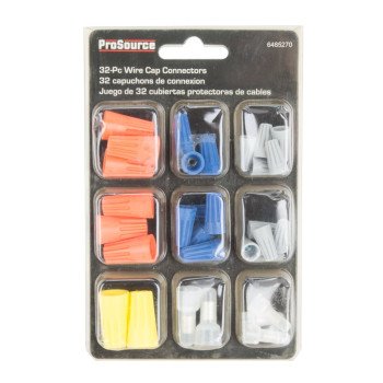 ProSource CP-323L Wire Cap Connectors Set, Plastic, For: 24 to 10 AWG Solid/Standard Copper Wire, 32 -Piece