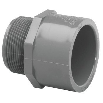 Lasco 836005BC Pipe Adapter, 1/2 in, Slip x MIP, PVC, SCH 80 Schedule