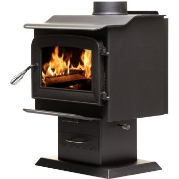 US Stove Ashley Hearth Wood Stove AW1120E-P Pedestal Stove, 22-1/2 in W, 21-1/2 in D, 29.8 in H, 68000 Btu Heating