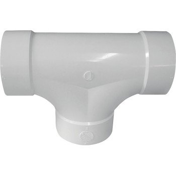 Canplas 414155BC Sanitary Pipe Tee, 4 in, Hub, PVC, White