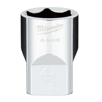 Milwaukee 45-34-9105 Socket, 13/16 in Socket, 1/2 in Drive, 6-Point, Chrome Vanadium Steel, Chrome