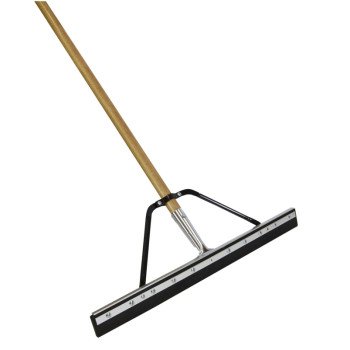 Quickie 016HDSU Floor Squeegee, 24 in Blade, Flat Blade, Rubber Blade, Wood Handle