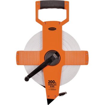 Keson OTR18200 Tape Measure, 200 ft L Blade, 3/8 in W Blade, Fiberglass Blade, ABS Case, Pumpkin Case