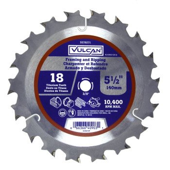 Vulcan 409031OR Circular Saw Blade, 5-1/2 in Dia, 3/8 in Arbor