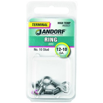 Jandorf 60831 Ring Terminal, 12 to 10 AWG Wire, #10 Stud