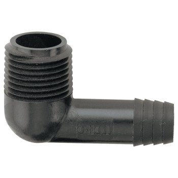 Toro 53270 Elbow, 3/8 x 1/2 in Connection, Barb x Male, Plastic