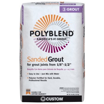 Custom Polyblend PBG11525 Sanded Grout, Platinum, 25 lb Bag