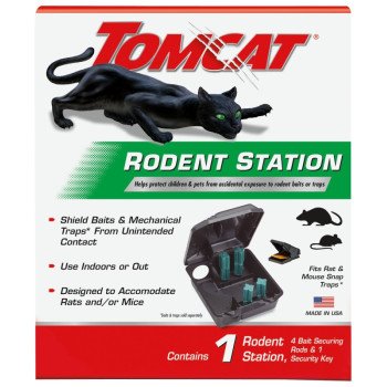 Tomcat 0363410 Rodent Station, 9.88 in L, 8.5 in W, 4-1/2 in H, Plastic, Black