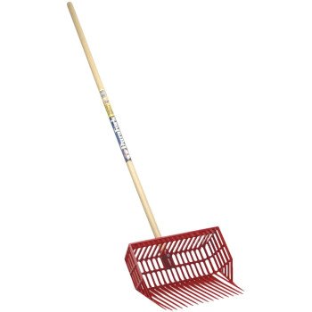 Little Giant DuraPitch II DP2RED Manure Fork, Basket Tine, Polycarbonate Tine, Wood Handle, Red, 52 in L Handle