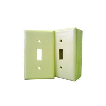 Eaton 2134V-JP Wallplate, 4-1/2 in L, 2-3/4 in W, 1-Gang, Thermoset, Ivory, High-Gloss