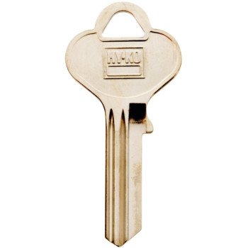 Hy-Ko 11010T7 Key Blank, Brass, Nickel, For: Taylor Cabinet, House Locks and Padlocks