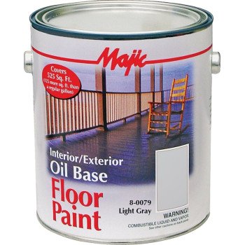 Majic Paints 8-0079-1 Floor Paint, Medium-Gloss, Light Gray, 1 gal Pail