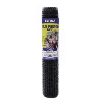 Tenax 60041909 Multi-Purpose Net Roll, 50 ft L, 2 ft H, 0.75 x 0.1 in Mesh, Polypropylene, Black