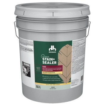 Duckback BCWB83000-20 Exterior Stain and Sealer, White Base, Liquid, 5 gal