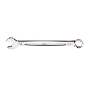 Milwaukee 45-96-9420 Combination Wrench, SAE, 5/8 in Head, 8.27 in L, 12-Point, Steel, Chrome, Ergonomic, I-Beam Handle