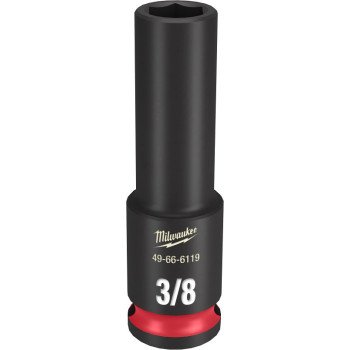 Milwaukee SHOCKWAVE Impact Duty Series 49-66-6119 Deep Impact Socket, 3/8 in Socket, 3/8 in Drive, Square Drive