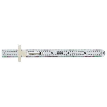 General 300/1 Precision Measuring Ruler, SAE Graduation, Stainless Steel, 3-7/8 in W