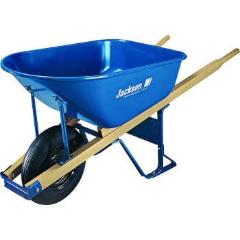 Jackson M6T22 Contractor Wheelbarrow, 6 cu-ft Volume, Steel, 1-Wheel, Pneumatic Wheel, 16 in Wheel