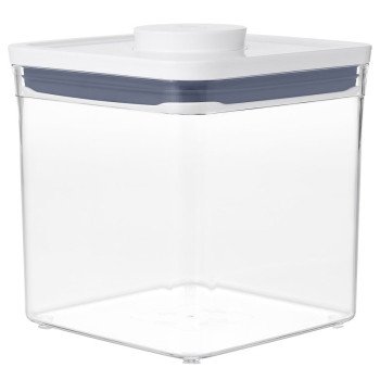 Good Grips POP 11233600 Food Container, 2.8 qt Capacity, Plastic, Clear, 6-1/2 in L, 6-1/2 in W, 6.3 in H