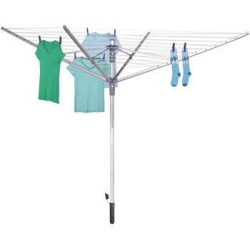 Honey-Can-Do DRY-04252 Umbrella Clothes Dryer, 78 in L, Aluminum, Silver