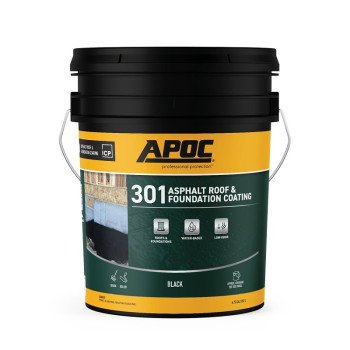 APOC AP-301 Series AP-3015 Asphalt Roof and Foundation Coating, Black, 4.75 gal, Pail, Liquid