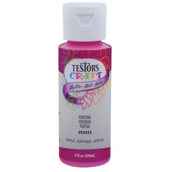 Testors 292422A Acrylic Craft Paint, Matte, Fuchsia, 2 oz, Bottle