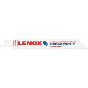 Lenox 20592650R Reciprocating Saw Blade, 3/4 in W, 6 in L, 10/14 TPI, HSS Cutting Edge