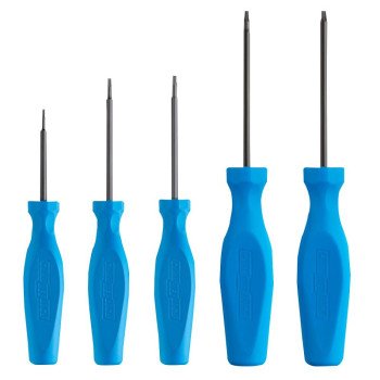 Channellock TP-5H Precision Screwdriver Set, 5-Piece, Tri-Alloy Steel, Polished Black Nitride, Blue