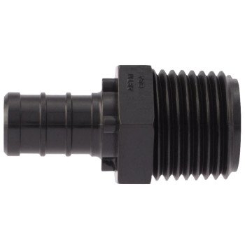 Apollo ApolloPEX Series PXPAM125PK Pipe Adapter, 1/2 in, Barb x MPT, Poly Alloy, 200 psi Pressure