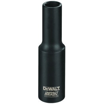 DEWALT IMPACT READY DW22962 Impact Socket, 1-1/8 in Socket, 1/2 in Drive, Square Drive, 6-Point, Steel, Black Oxide