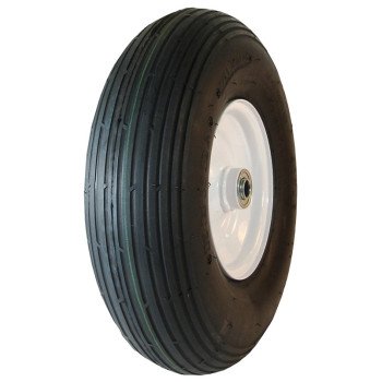 Laser 42463 Wheelbarrow Assembly, 400 mm x 6 in Tire, 400 mm Dia Tire, 6 in W Tire, Ribbed Tread