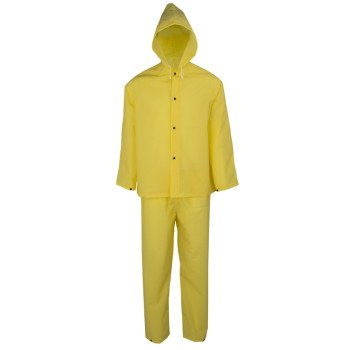 Diamondback RS2-01-M Rain Suit, M, 41 in Inseam, EVA, Yellow, Hooded Collar, Snap Down Storm Flap Closure