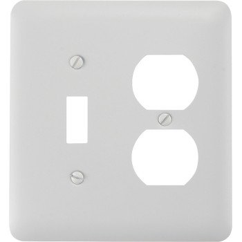 Amerelle 935TDW Wallplate, 5 in L, 4-5/8 in W, 2-Gang, Steel, White