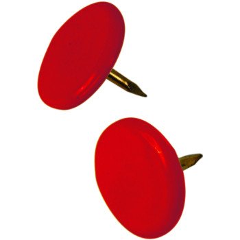 Hillman 122673 Thumb Tack, 15/64 in Shank, Steel, Painted, Red, Cap Head, Sharp Point