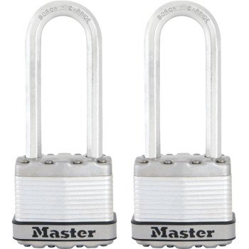 Master Lock Magnum Series M1XTLJ Padlock, Keyed Alike Key, 5/16 in Dia Shackle, 2-1/2 in H Shackle, Stainless Steel Body