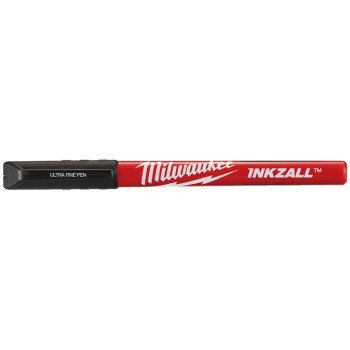 Milwaukee INKZALL Series 48-22-3160 Pen, Black, 5.1 in L, Plastic Barrel, Red Barrel