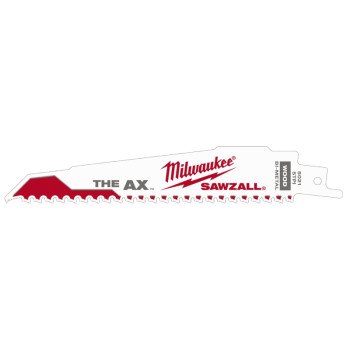 Milwaukee 48-01-2021 Reciprocating Saw Blade, 1 in W, 6 in L, 5 TPI, HSS Cutting Edge