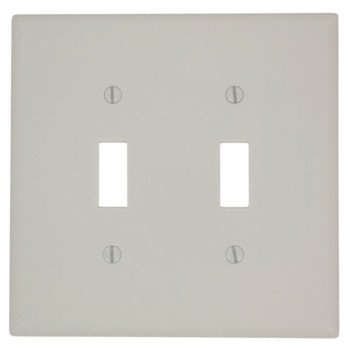 Leviton 80509-T Wallplate, 4-7/8 in L, 4.94 in W, 2 -Gang, Plastic, Light Almond