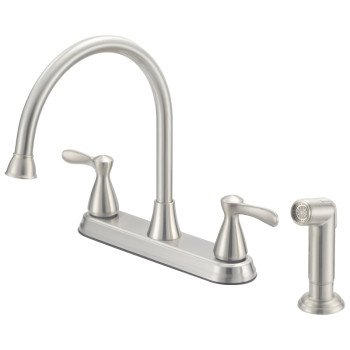 Boston Harbor F8210001NP Kitchen Faucet, 1.8 gpm, 4-Faucet Hole, Metal/Plastic, Stainless Steel, Deck Mounting