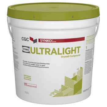 Synko UltraLight 330130 Drywall Compound, Paste, Off White, 13.5 L